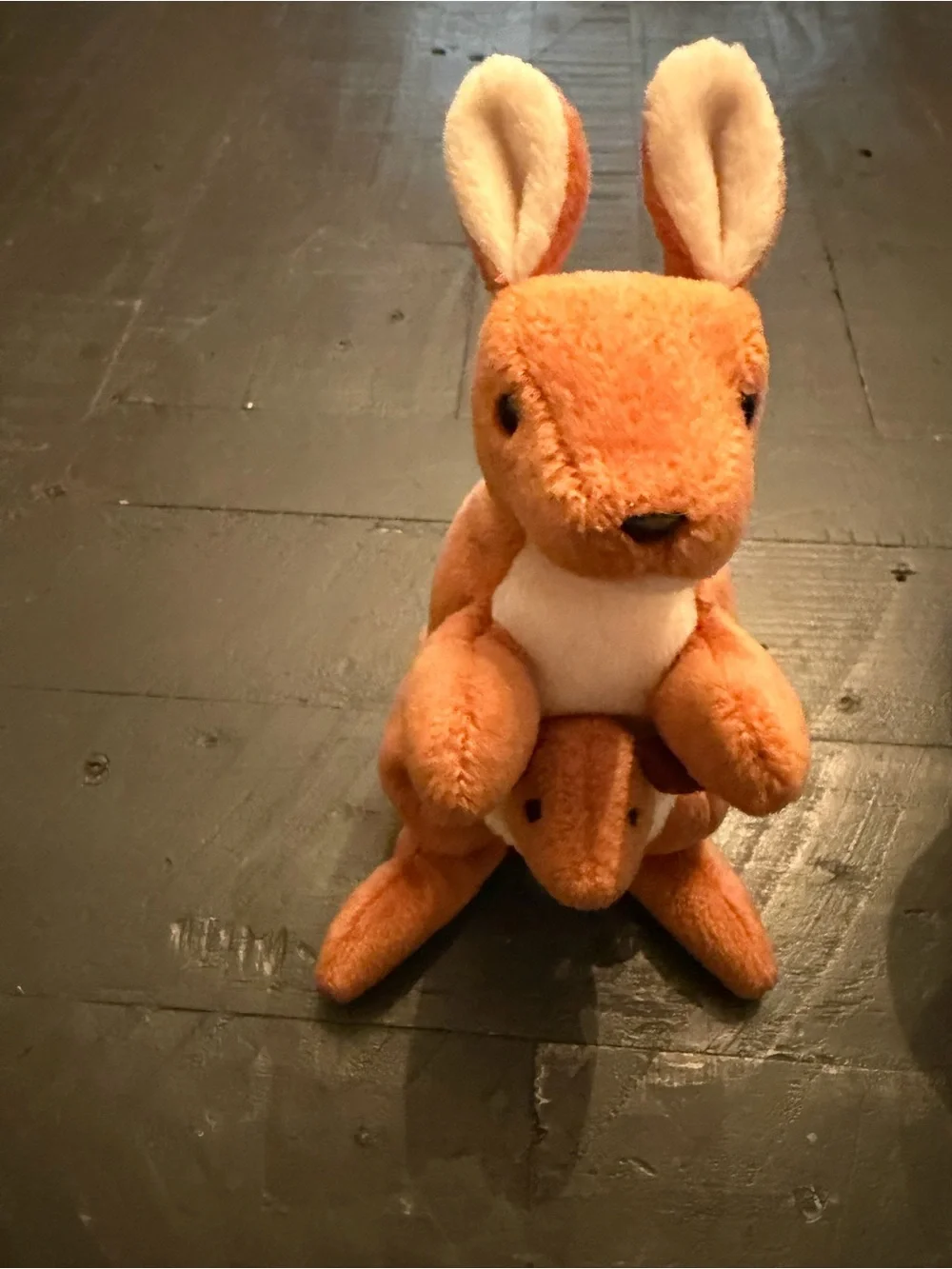 Pouch beanie babies Kangaroo with Joey Stuffed Animal - Brown